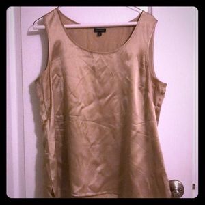 TALBOTS - gold silk sleeveless blouse